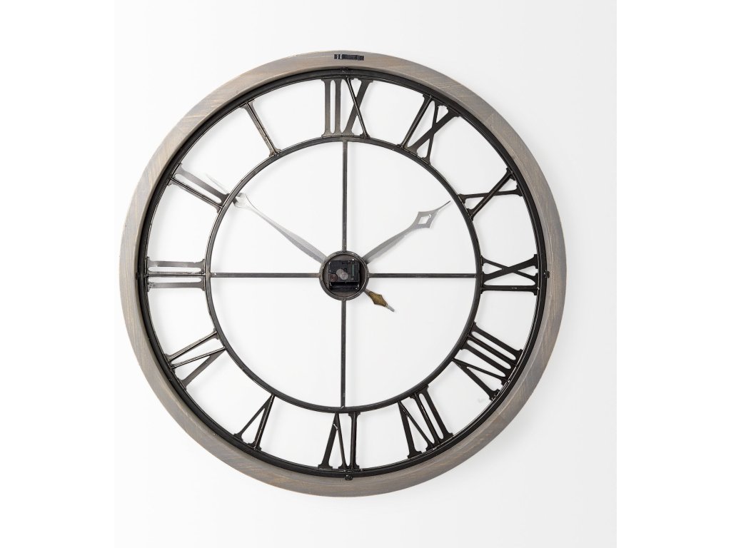 Gray 31.5" Large Farmhouse Wall Clock - image 4