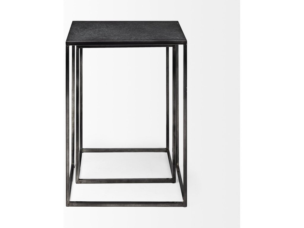 (Set of 2) 17.7L x 12.6W x 24.4H Galvanized Metal Nesting Accent Tables - image 4