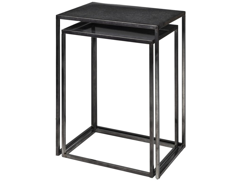 (Set of 2) 17.7L x 12.6W x 24.4H Galvanized Metal Nesting Accent Tables - image 5