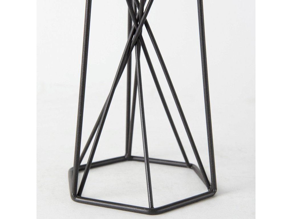 II Large Antiqued Metal Hexagonal Table Candle Holder - image 9