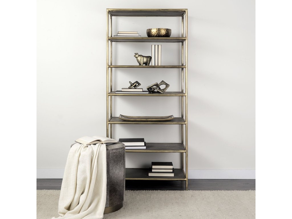 I 23"H Grey-Toned Hair-On-Hide Ottoman - image 1