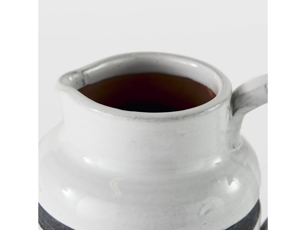 I Small White w/ Charcoal Stripes Ceramic Jug - image 6