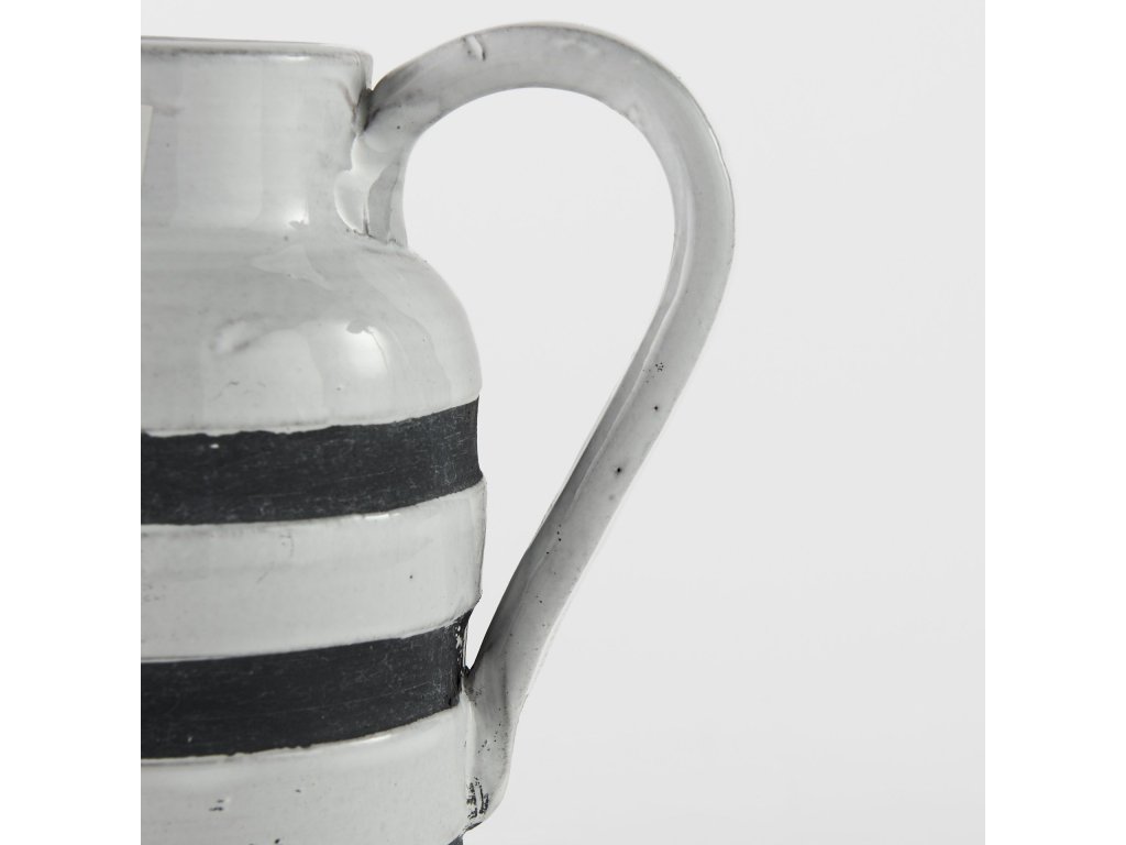 I Small White w/ Charcoal Stripes Ceramic Jug - image 7
