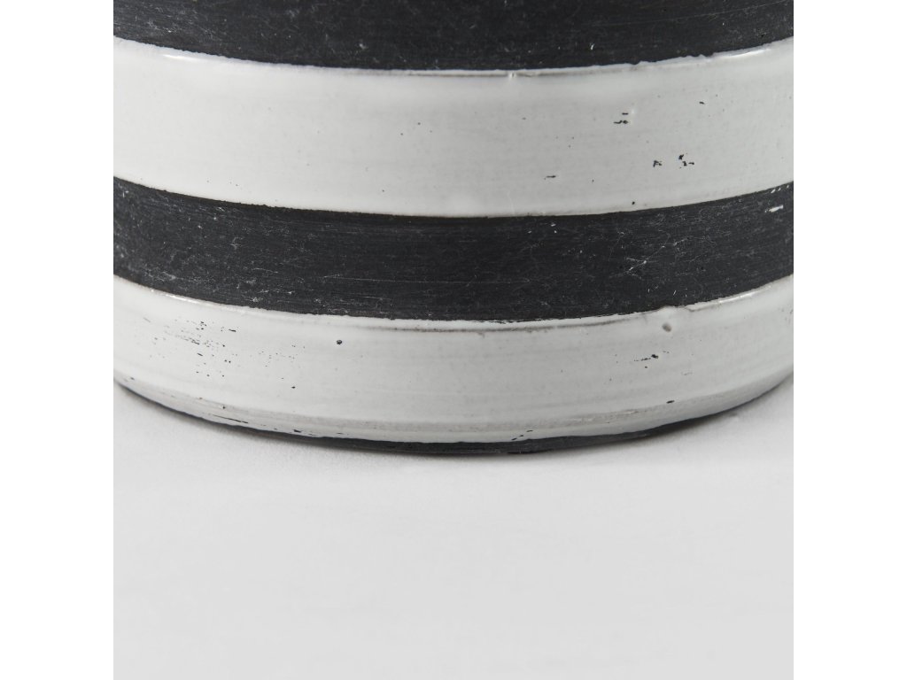 I Small White w/ Charcoal Stripes Ceramic Jug - image 8
