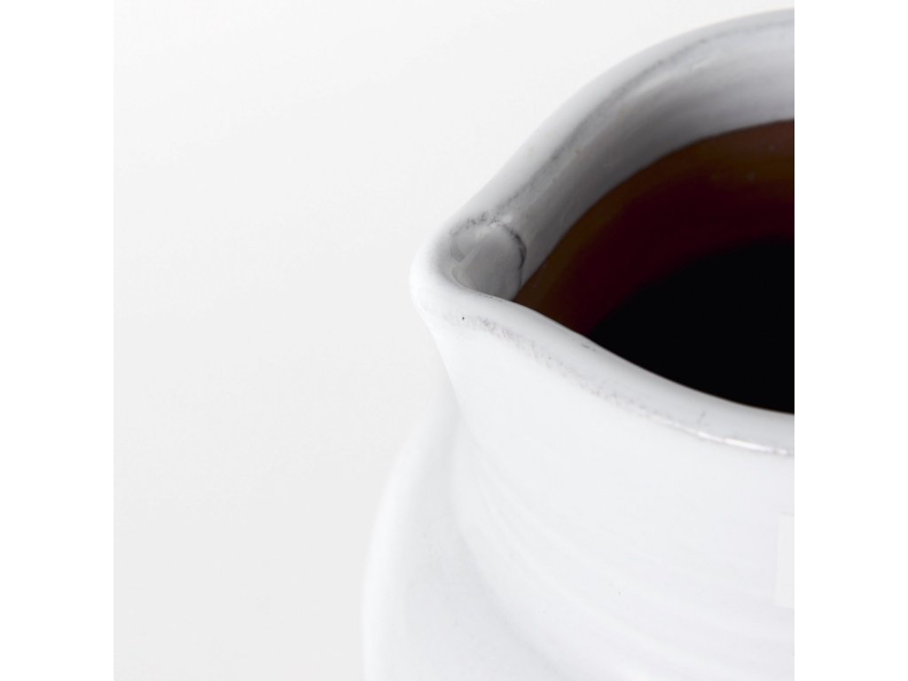 II Large White w/ Charcoal Stripes Ceramic Jug - image 6