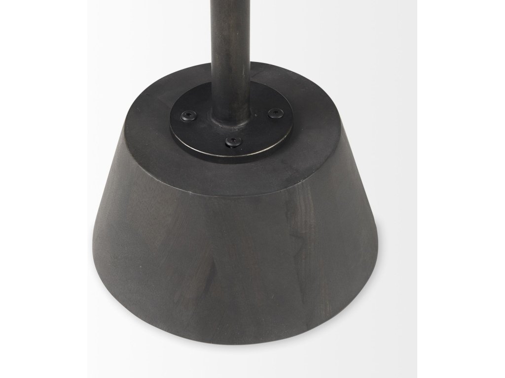 20" Round Dark Brown Wood w/ Black Metal Pedestal Side Table - image 11