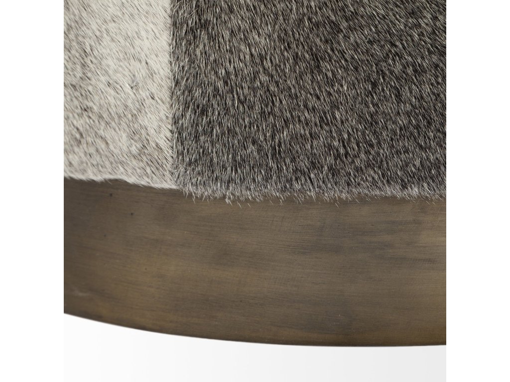 I 23"H Grey-Toned Hair-On-Hide Ottoman - image 10