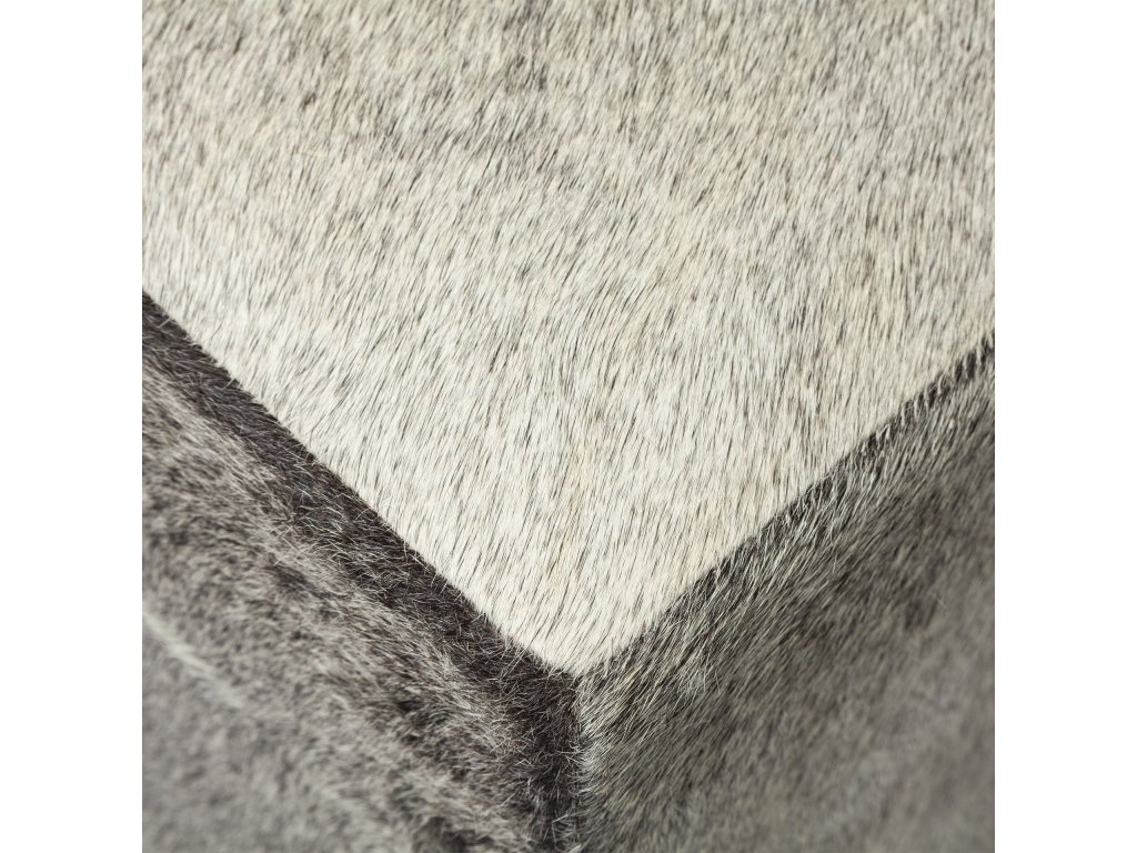 I 20" Grey-Toned Hair-On-Hide Ottoman - image 9