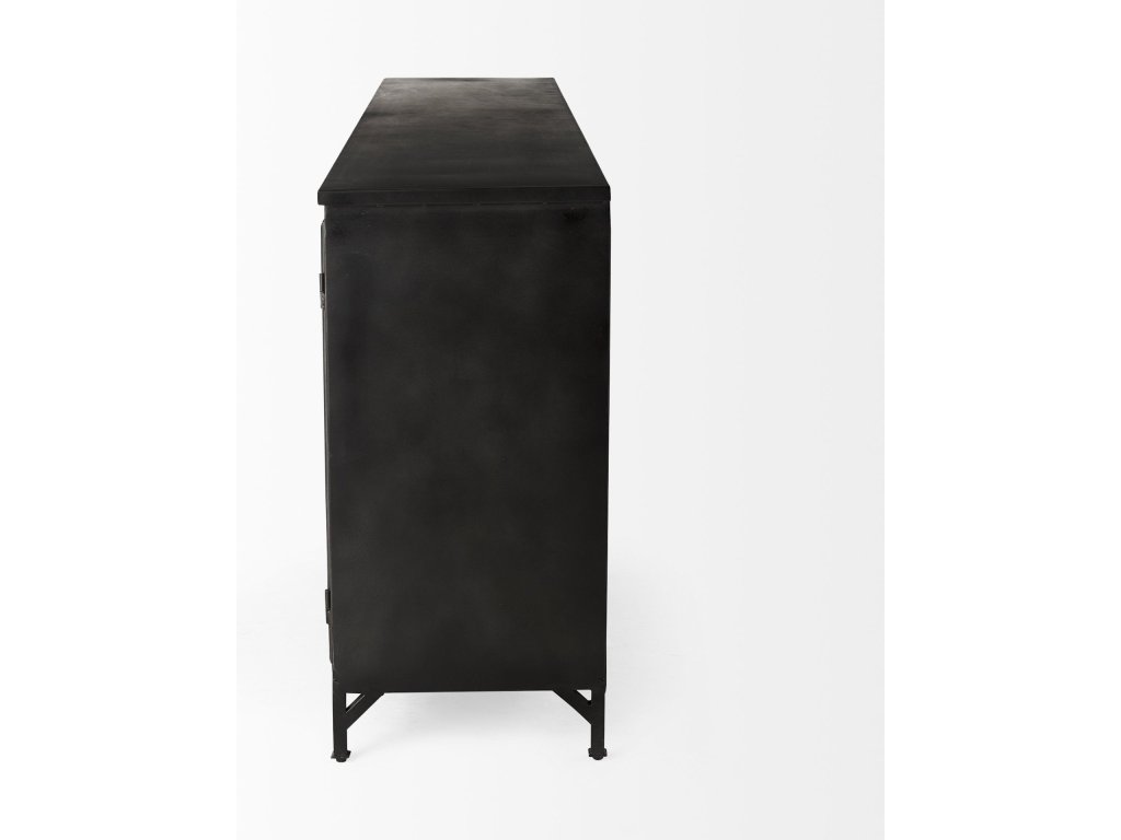 I 79X16 Black Metal With Glass Door Sideboard - image 4
