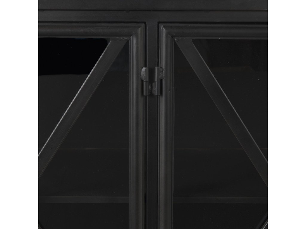 I 79X16 Black Metal With Glass Door Sideboard - image 8