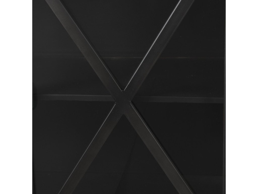 I 79X16 Black Metal With Glass Door Sideboard - image 9