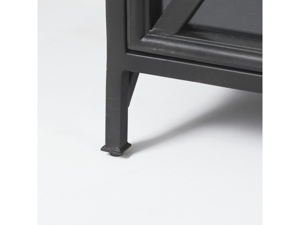 I 79X16 Black Metal With Glass Door Sideboard - image 10
