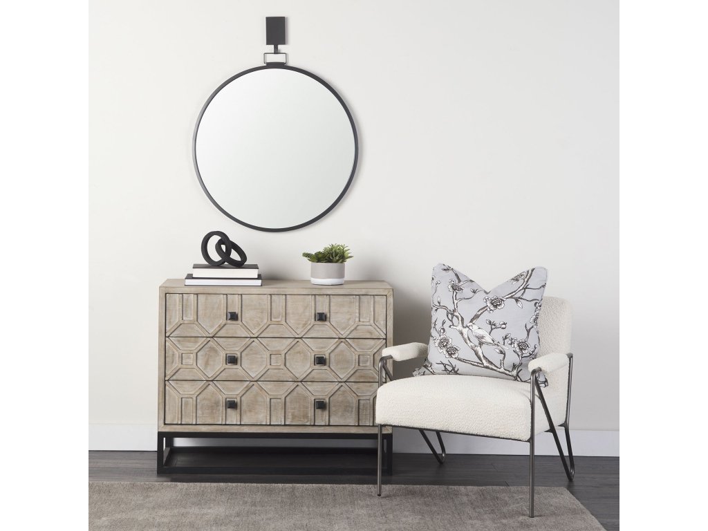 Cream Fabric w/Gun Metal Gray Metal Frame Accent Chair - image 2
