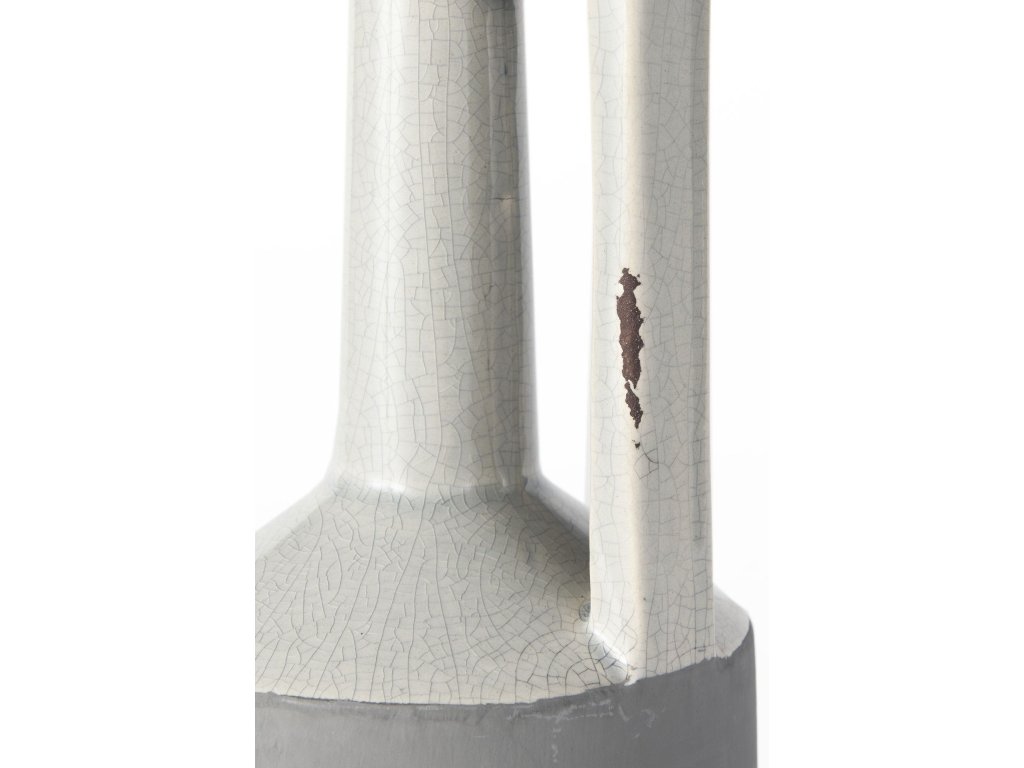 10.2H Small Two Tone Gray Ceramic Jug Vase - image 9