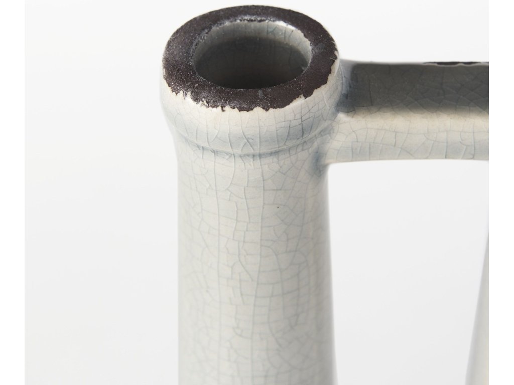 14.2H Medium Two Tone Gray Ceramic Jug Vase - image 6