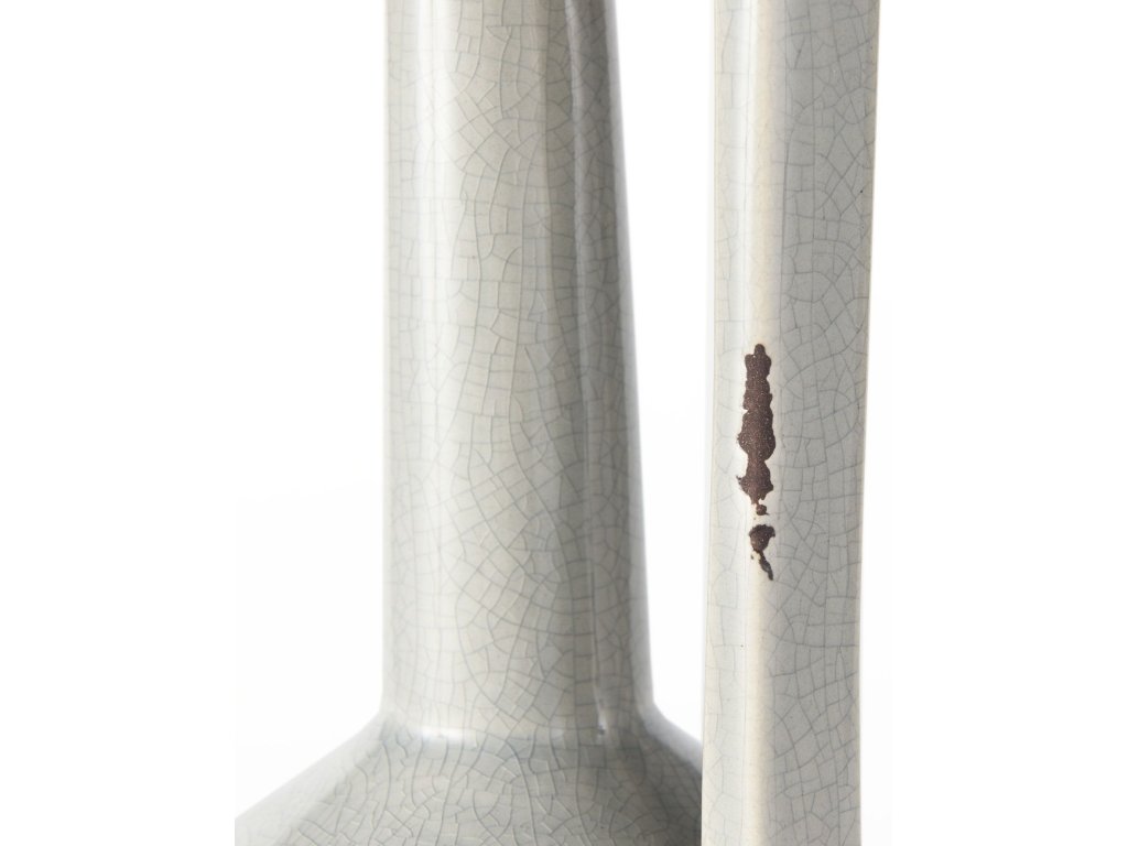 14.2H Medium Two Tone Gray Ceramic Jug Vase - image 7