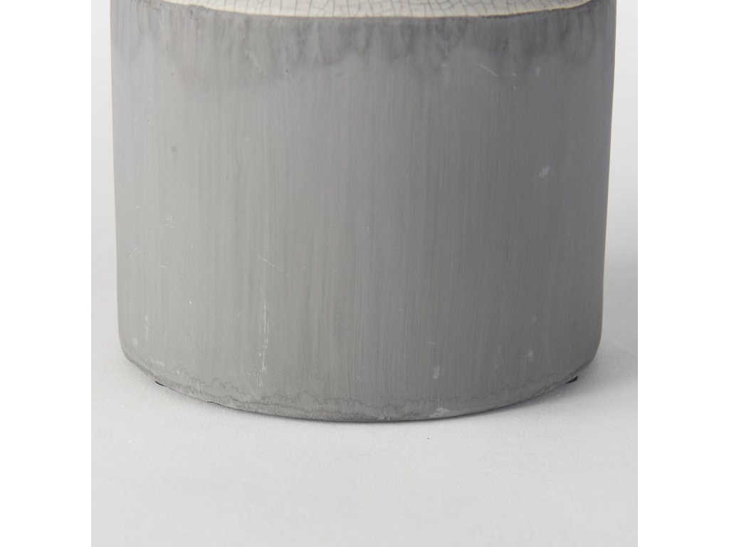 14.2H Medium Two Tone Gray Ceramic Jug Vase - image 8