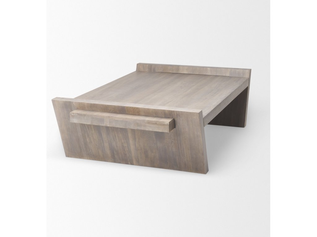 59X36 Brown Solid Wood Top & Base Coffee Table - image 5