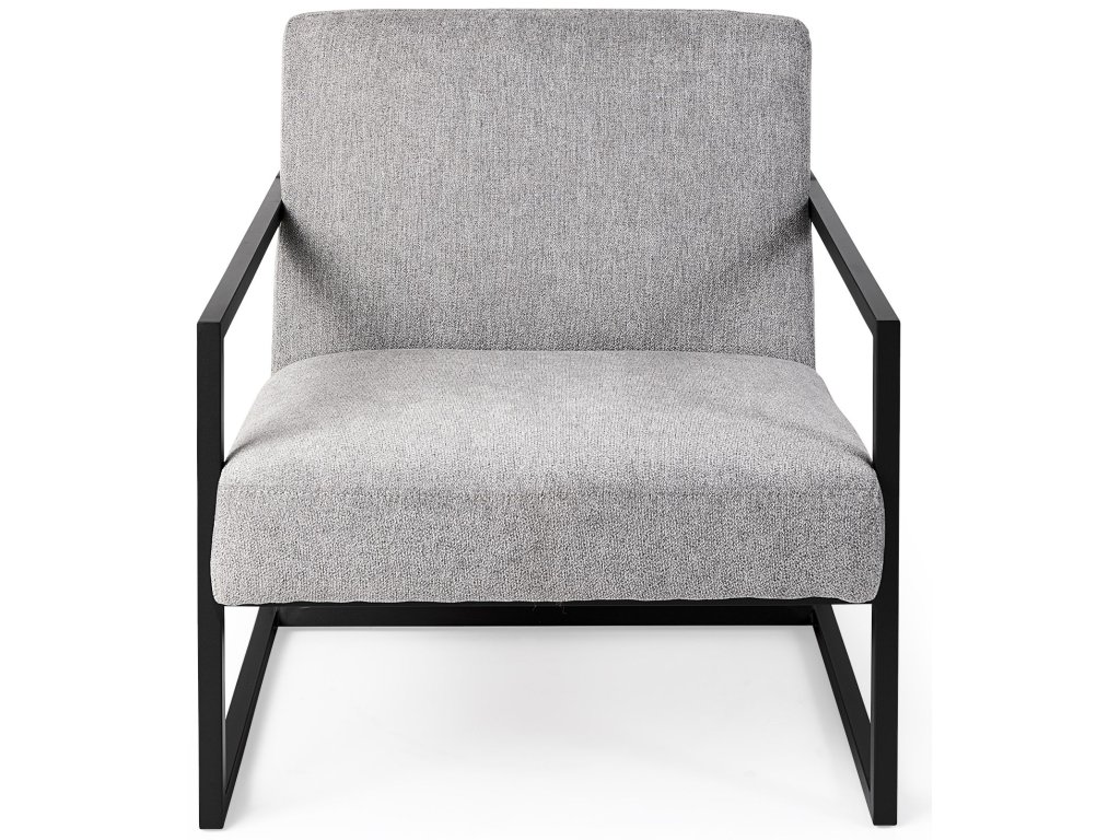 Gray Fabric Seat w/Black Metal Frame Accent Chair - image 2