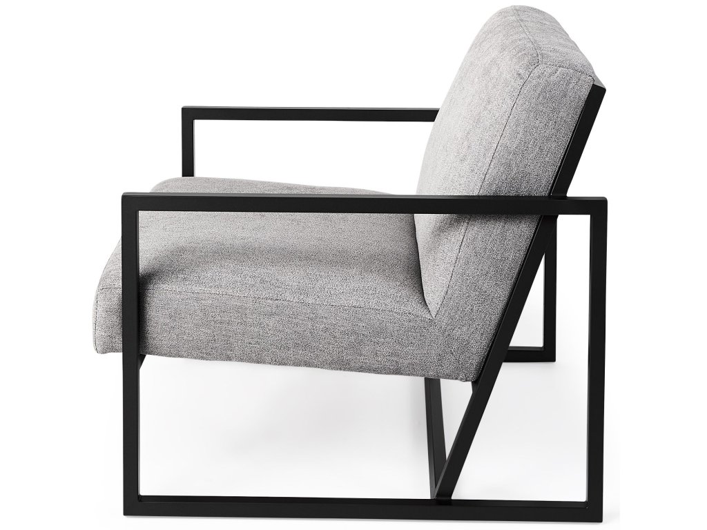 Gray Fabric Seat w/Black Metal Frame Accent Chair - image 3