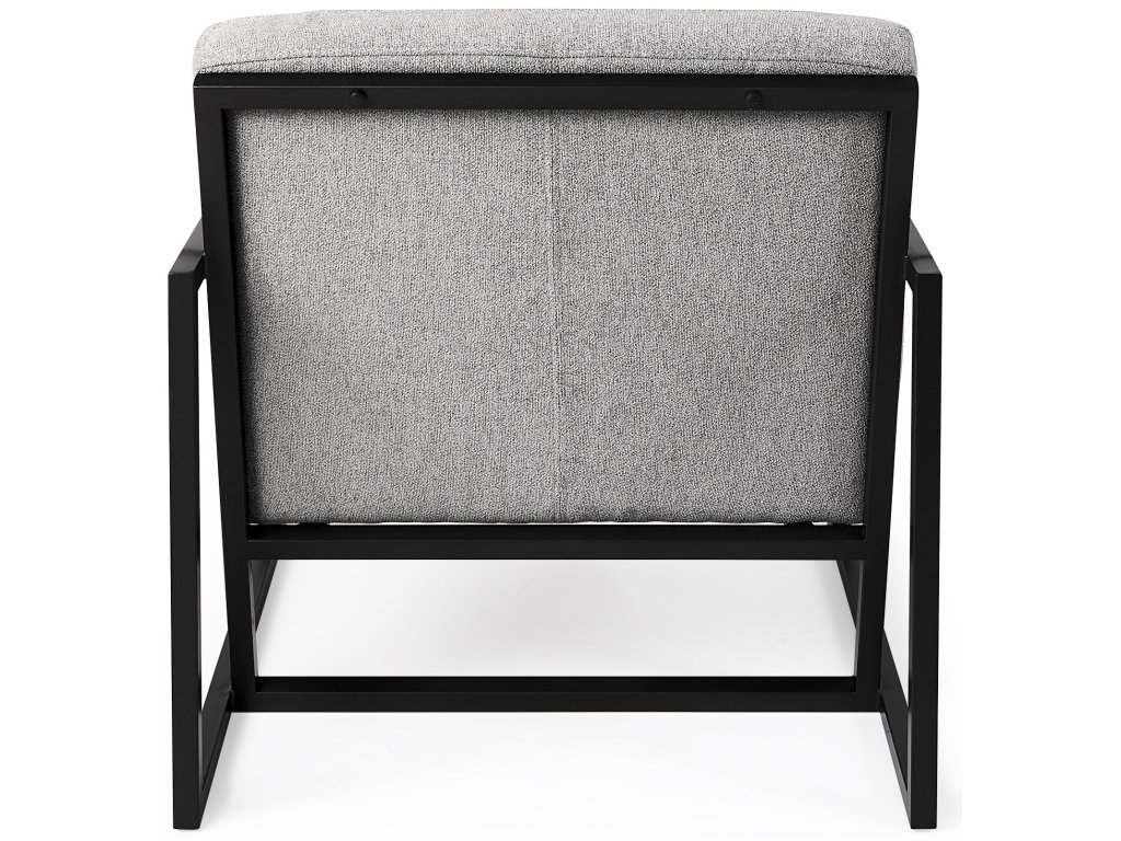 Gray Fabric Seat w/Black Metal Frame Accent Chair - image 4