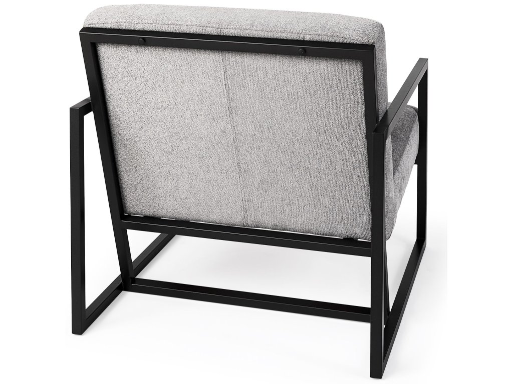 Gray Fabric Seat w/Black Metal Frame Accent Chair - image 5