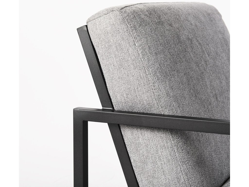 Gray Fabric Seat w/Black Metal Frame Accent Chair - image 6