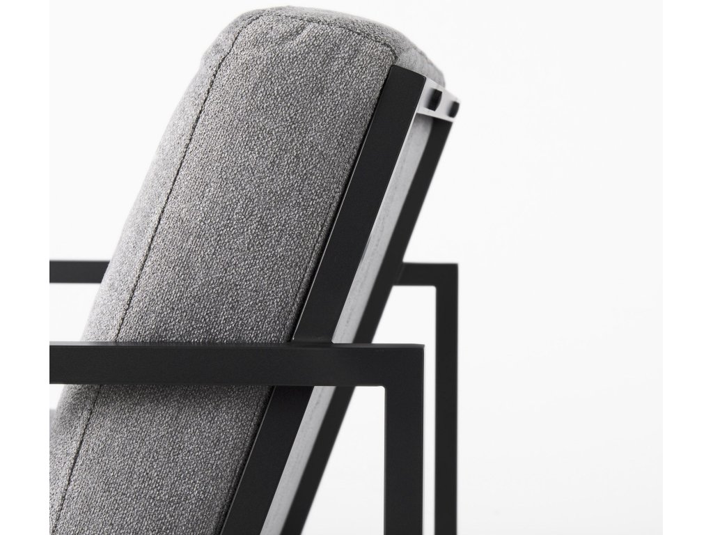 Gray Fabric Seat w/Black Metal Frame Accent Chair - image 8