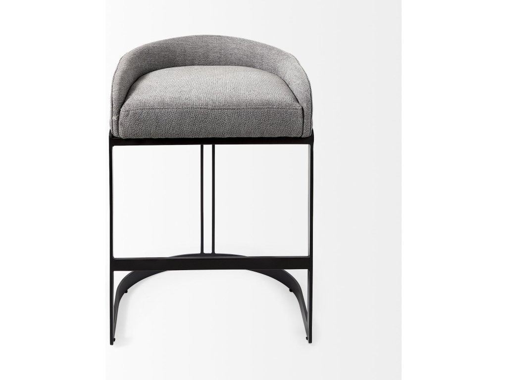 20.5 x 19.7 x 28.7 Gray Fabric Seat w/ Gray Metal Base Counter Stool - image 2