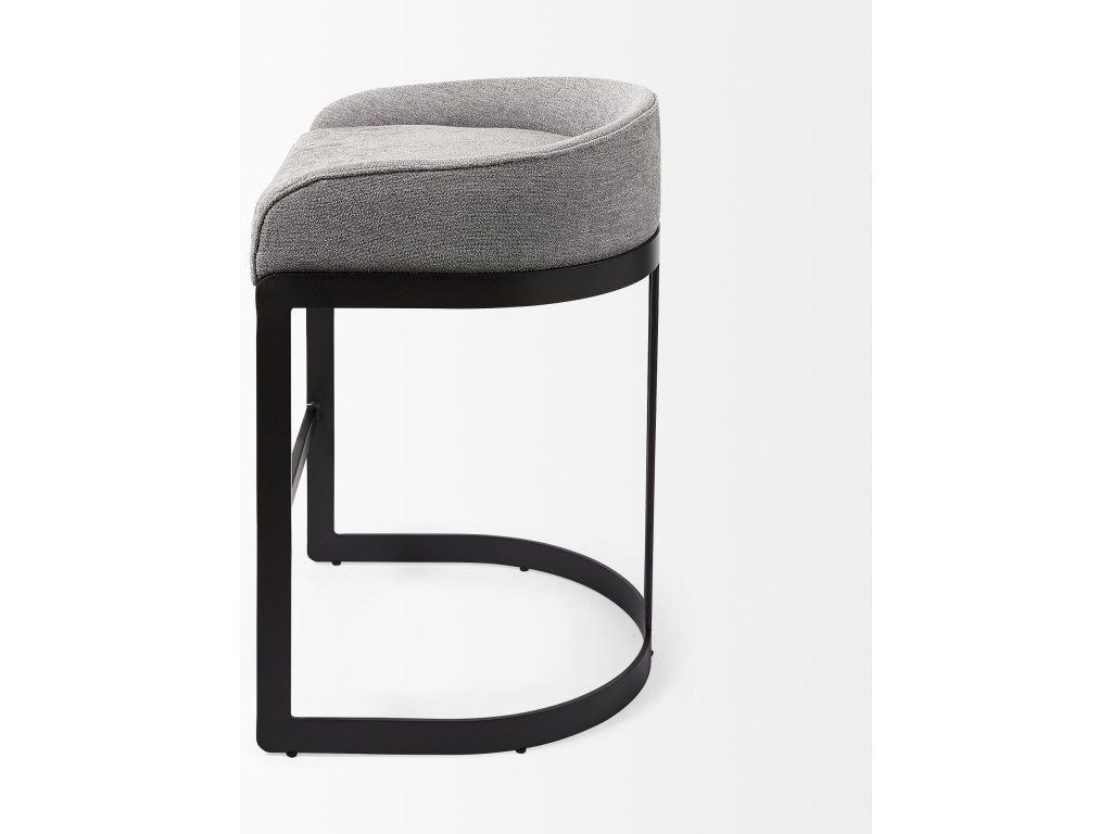 20.5 x 19.7 x 28.7 Gray Fabric Seat w/ Gray Metal Base Counter Stool - image 3