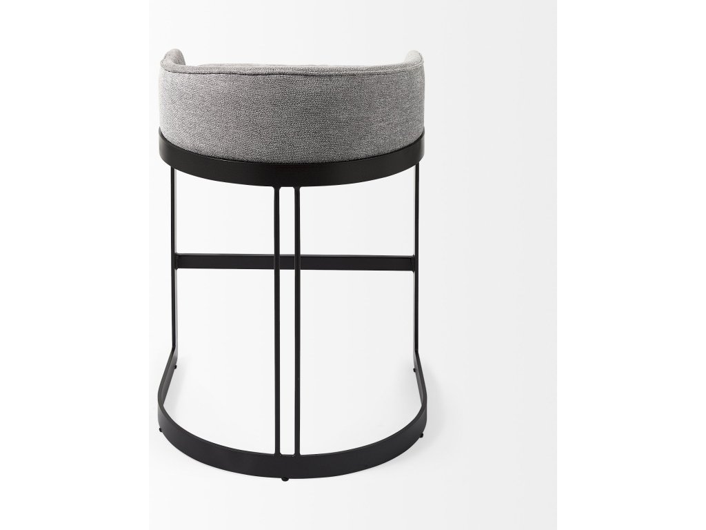20.5 x 19.7 x 28.7 Gray Fabric Seat w/ Gray Metal Base Counter Stool - image 4