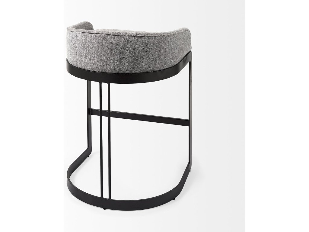 20.5 x 19.7 x 28.7 Gray Fabric Seat w/ Gray Metal Base Counter Stool - image 5