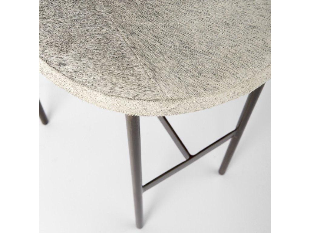 16.75 x 17.75 x 30 Hair-On-Hide Seat w/ Gold Frame Bar Stool - image 10