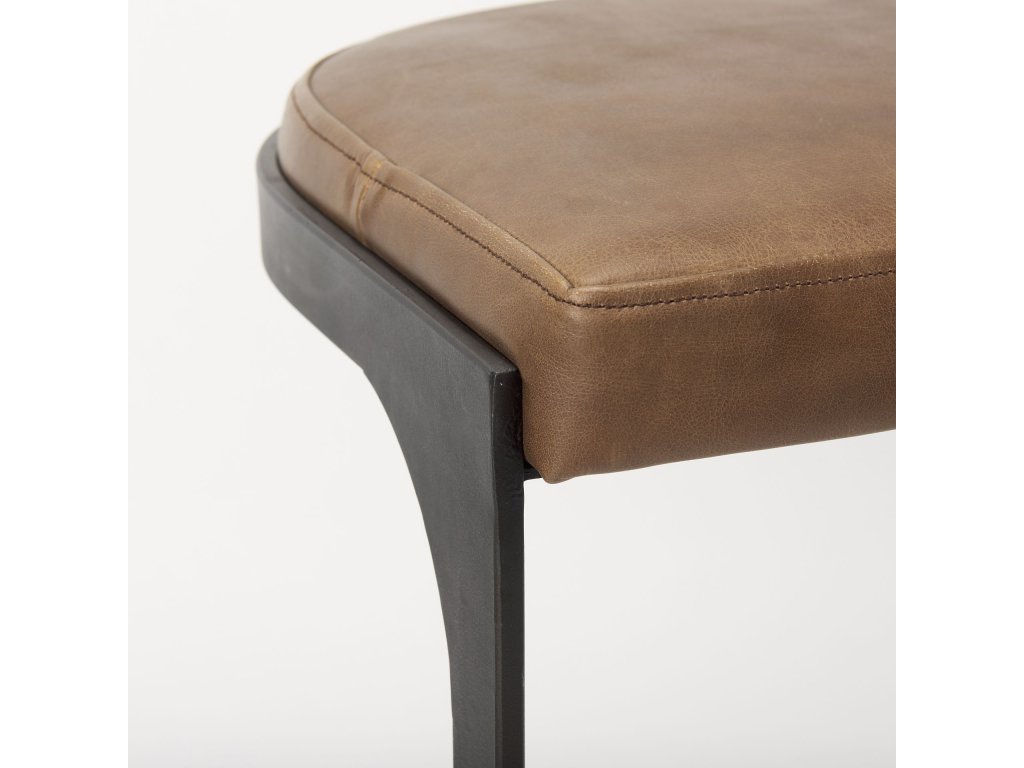 17L x 18W x 28H Brown Leather w/ Metal Frame Counter Stool - image 5