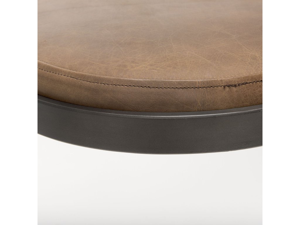 17L x 18W x 28H Brown Leather w/ Metal Frame Counter Stool - image 6