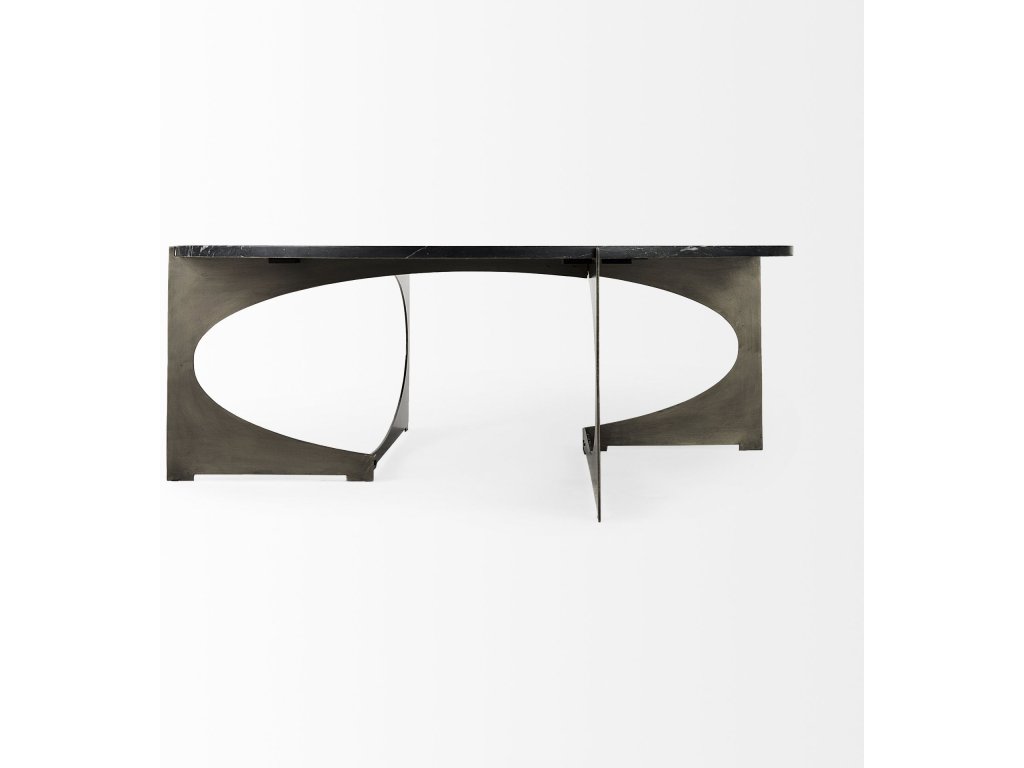 III Black Marble Top Iron Coffee Table - image 5