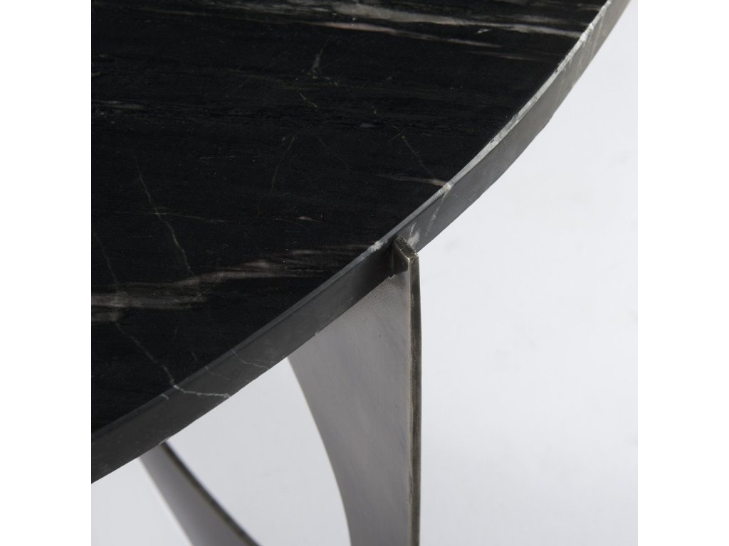 III Black Marble Top Iron Coffee Table - image 7