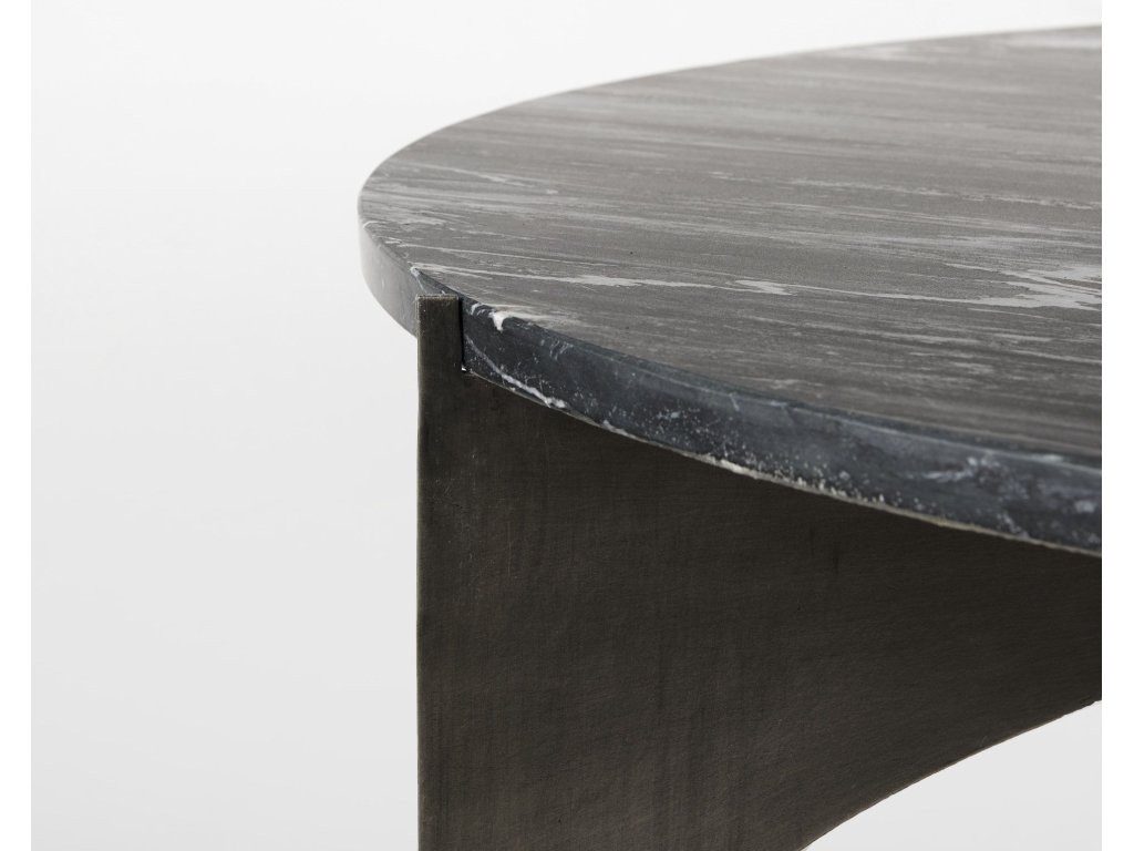 III Black Marble Top Iron Coffee Table - image 8