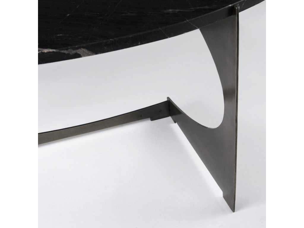 III Black Marble Top Iron Coffee Table - image 10