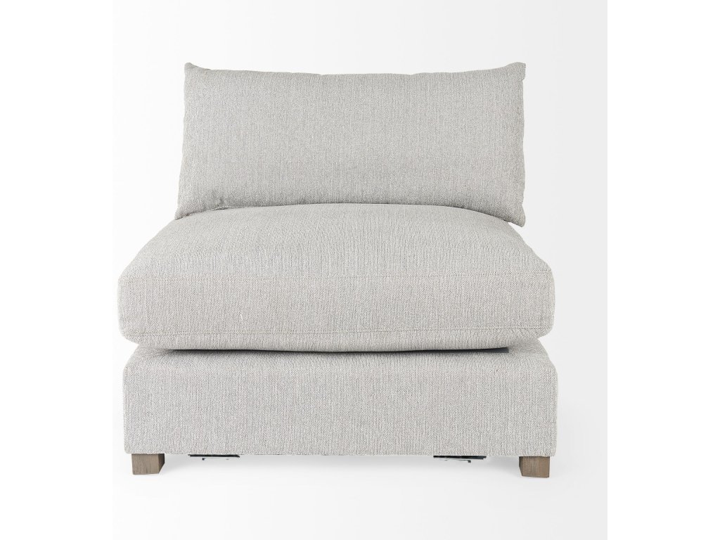 38.2L x 38.6W x 28.3H Light Gray Armless Sectional Piece - image 4