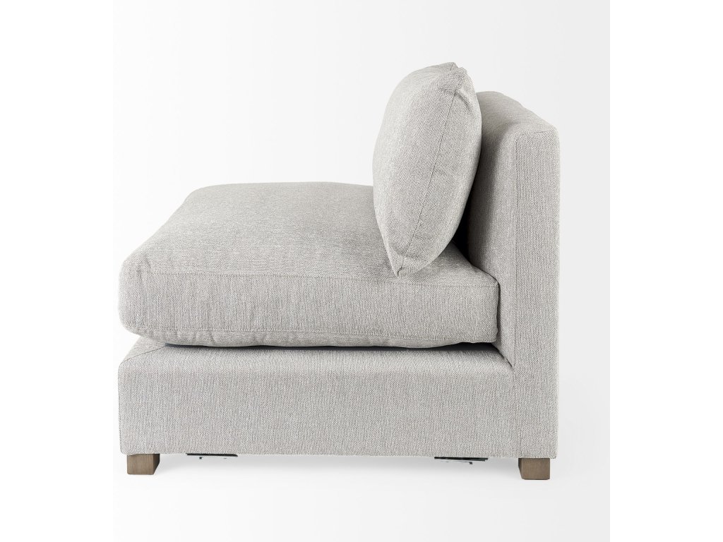 38.2L x 38.6W x 28.3H Light Gray Armless Sectional Piece - image 5