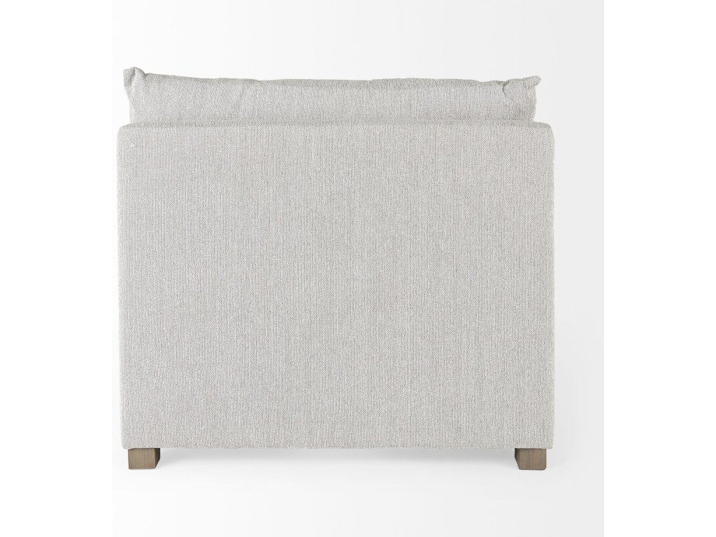 38.2L x 38.6W x 28.3H Light Gray Armless Sectional Piece - image 6