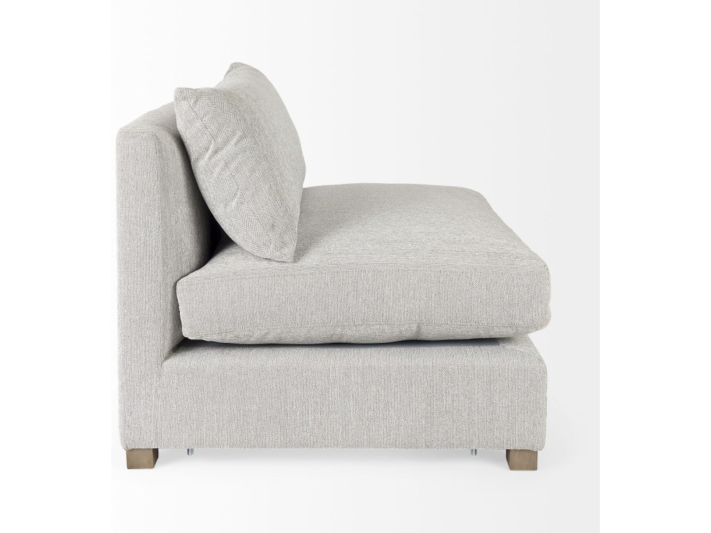 38.2L x 38.6W x 28.3H Light Gray Armless Sectional Piece - image 7