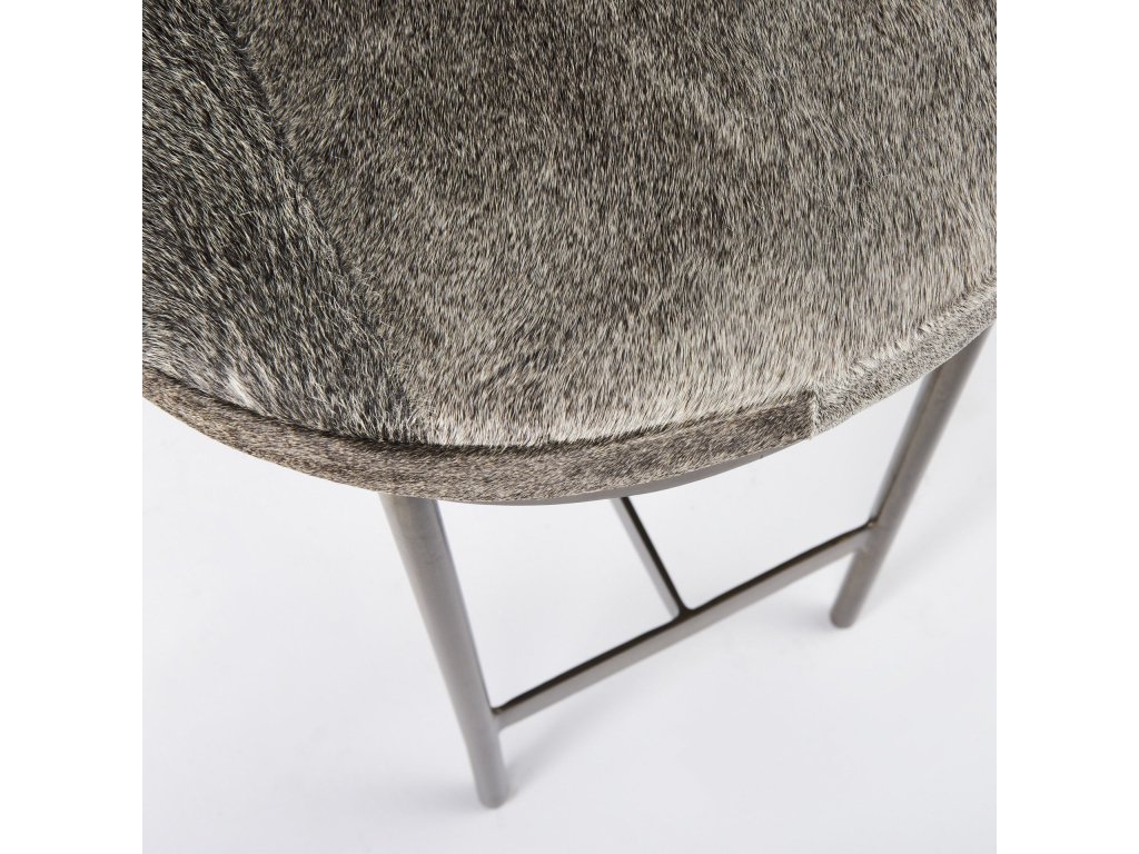 16.75 x 17.75 x 26.25 Hair-On-Hide Seat w/ Gold Metal Frame Counter Stool - image 8