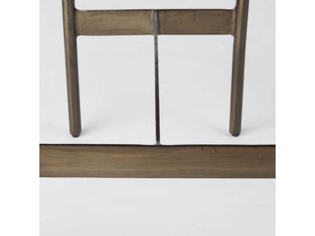 16.75 x 17.75 x 26.25 Hair-On-Hide Seat w/ Gold Metal Frame Counter Stool - image 10