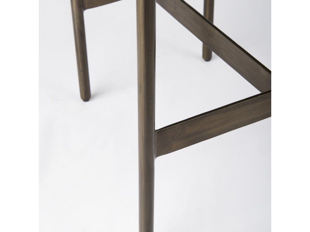 16.75 x 17.75 x 26.25 Hair-On-Hide Seat w/ Gold Metal Frame Counter Stool - image 11