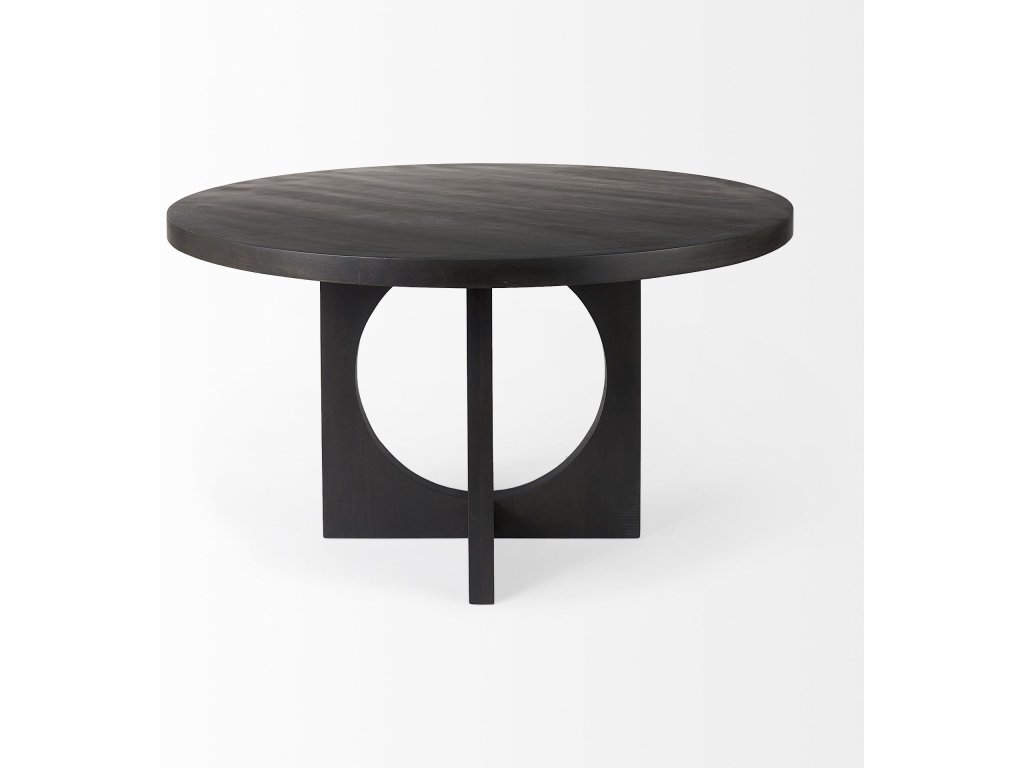 54.L x 54.0W x 30.0H Black Wood w/ Circular Top Dining Table - image 5