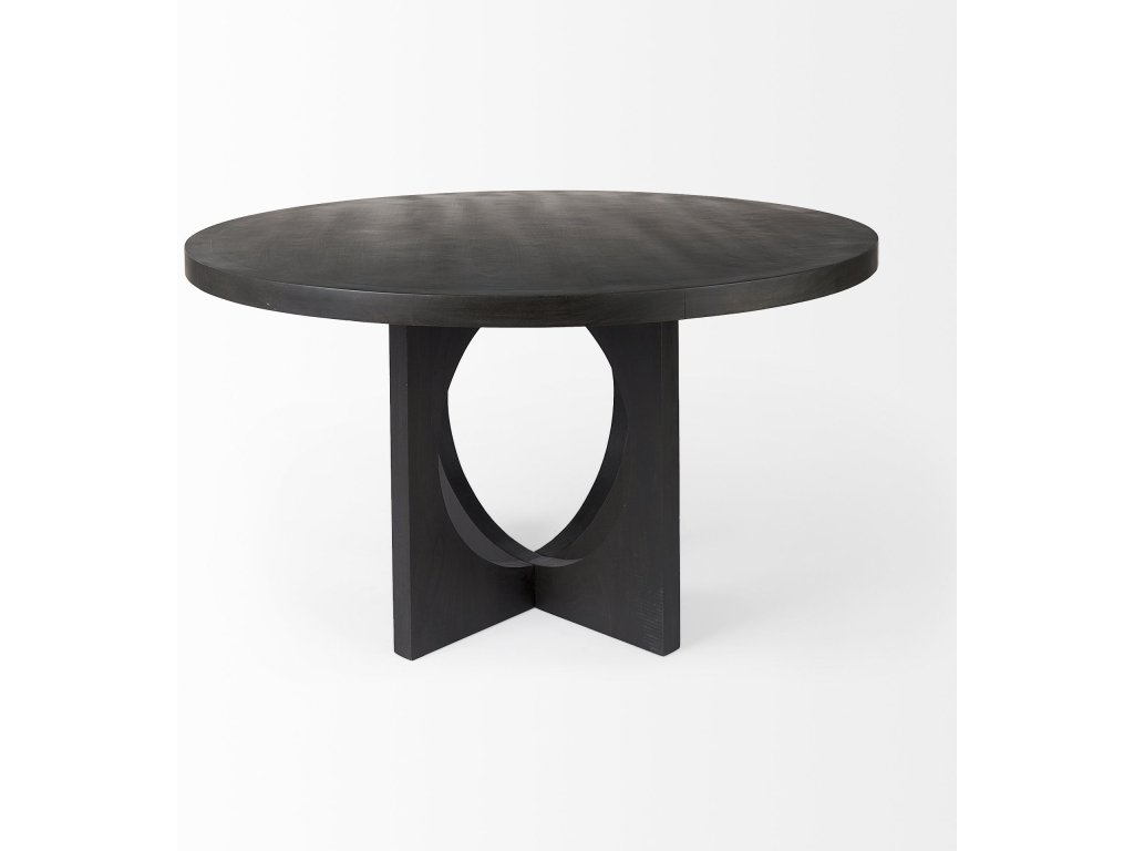 54.L x 54.0W x 30.0H Black Wood w/ Circular Top Dining Table - image 6