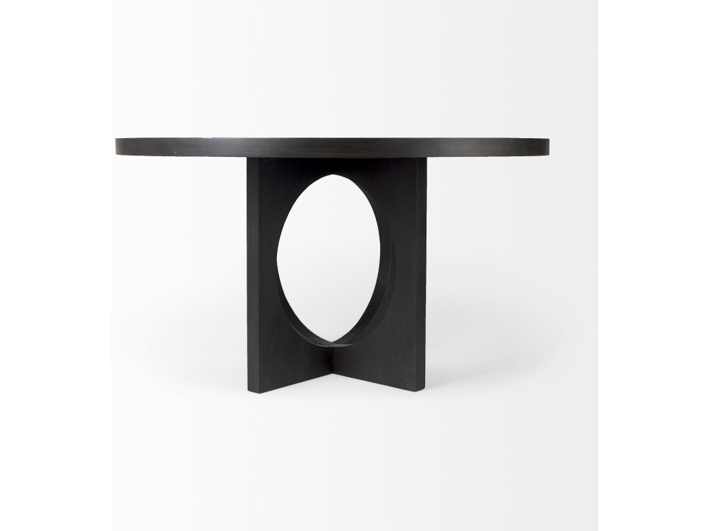 54.L x 54.0W x 30.0H Black Wood w/ Circular Top Dining Table - image 7