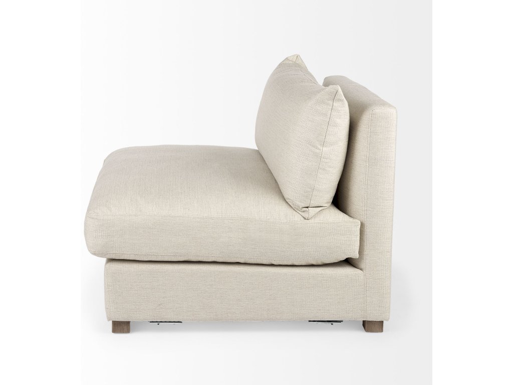 38.2L x 38.6W x 28.3H Beige Armless Sectional Piece - image 6